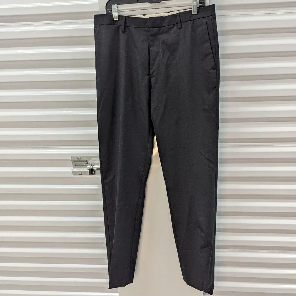 Banana Republic 34 x 34 Tailor Slim Fit Charcoal Gray Dress Pants Old Money